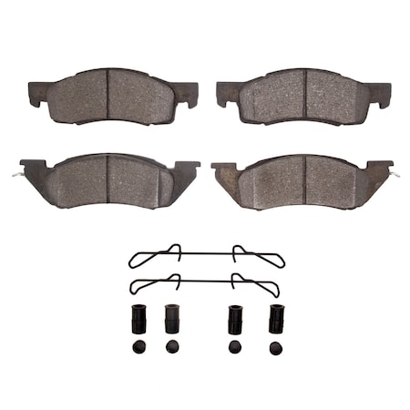 DYNAMIC FRICTION CO 5000 Advanced Brake Pads - Semi Metallic and Hardware Kit, Long Pad Wear, Front 1551-0344-01